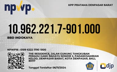 NPWP Official Document CV BBDINDOKAYA